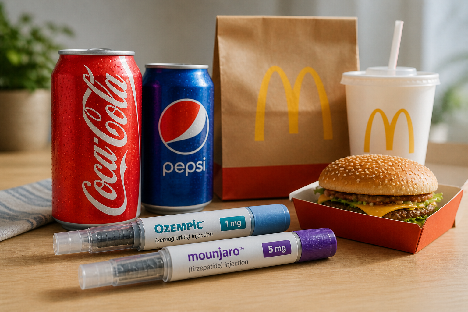 Coca-Cola, Pepsi e McDonald’s em choque: as canetas de Ozempic e Mounjaro estão mudando bilhões em consumo global