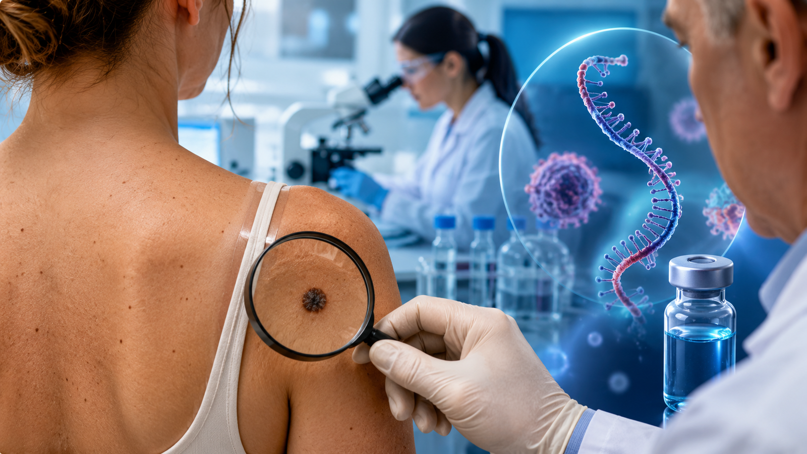 C&acirc;ncer: Vacina personalizada de mRNA contra melanoma alcan&ccedil;a resultado hist&oacute;rico em estudo de fase 3